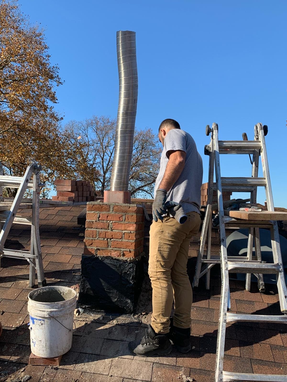 New residential chimney construction by Asset Roofing & Chimney